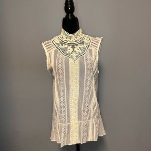 Anthropologie Rosewood Lace Blouse